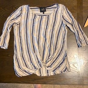 Cute top. Creek color with navy stripes.
